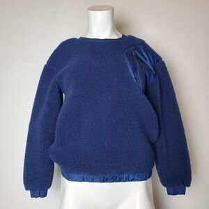 Hanna Andersson Navy Blue Faux Shearling Sweatshirt
